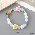 Bracciale fatto a mano in perline acriliche con ciondoli a tulipano colorati per donna - Bracciale di Perline Tulipano + Fiore