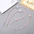 Catena per cellulare in cristallo rosa con ciondoli a farfalla iridescenti per accessori - Catena a tracolla / Rosa (K3381)