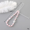 Handgemachte rosa Perlen-Handykette mit Schmetterling, 20cm langes Modeaccessoire - Handykette / Rosa Perlen beschichtete Schmetterlings-Handykette