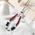 Handgefertigte 19cm rote Achat Perlen Handykette mit elegantem Silber Blumen Akzent - Handykette / K3490 Weißer Jade Roter Achat Handykette