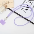 Cordino per cellulare glitter lavanda con anello argento e patch di collegamento - Viola