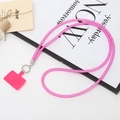 Cordon de téléphone bandoulière rose scintillant avec clip en métal et patch de fixation - Rose rouge