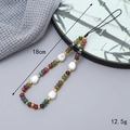 Ciondolo per cellulare con pietre naturali colorate e perle barocche, lunghezza di 18cm - Stile Pietra Tormalina (K3439)