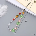Kleurrijk kralen telefoonkoord met strik en hartjes, 18cm lengte en gewicht van 11,2g - Hart Ster Stijl (K3560)