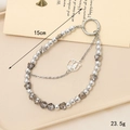 Kristall-Perlen-Schlüsselanhänger mit Schmetterlings-Anhänger und Metallketten - Doppelkette Engel Kristall UV Perlen Anhänger (K3646)