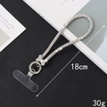 Cordon de téléphone en strass avec nœud argenté et anneau en métal, bandoulière de 18 cm - Pendentif à main (K3568) / Dragonne Nœud Strass Couleur AB