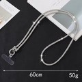 60cm rhinestone crossbody phone chain with metal butterfly connector and clear PVC patch - White Rhinestone Bowknot Crossbody Chain