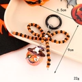 Halloween beaded pumpkin keychain with wizard hat and bowknot for bags and keys - Pirate Pumpkin