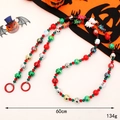 Halloween crossbody lanyard with multi-color acrylic beads and festive charms 60cm long - Mixed Christmas Bell Style (K3840)