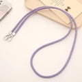 Long purple braided crossbody phone lanyard with dual silver metal lobster clasps - Crossbody Chain / Purple Denim Crossbody Chain