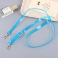 Verstellbare, lichtdurchlässige blaue TPU-Handykette mit silbernen Metallhaken und Schnalle - TPU Umhängekette / Seeblau