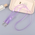 Verstellbare transparente lila PVC Handy-Umhängekordel mit silbernen Karabinerhaken - TPU Umhängekette / Lila
