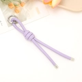 Handcrafted lilac PU leather woven keychain charm for handbags and phone cases - Purple