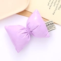 Accessoire nœud papillon en cuir bouffant violet lavande avec étiquette tissée - Violet