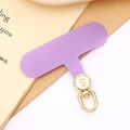 Detail of purple woven phone lanyard patch with golden rotating dollar sign metal buckle - Purple (Gold Buckle)
