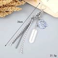 Letter G braided rope keychain and bag charm with silver heart clasp and chic tag - Letter G (K4278)