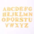 Set of 26 amber acrylic alphabet charms with marble texture and integrated top loops - Set of 26 Alphabet Letters / Yellow