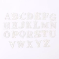 Detail view of 26-piece white marble acrylic A-Z letter charms for DIY jewelry making - Set of 26 Alphabet Letters / White
