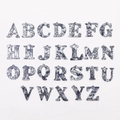 Set of 26 colorful acrylic A-Z alphabet charms with grey marble texture for DIY jewelry - Set of 26 Alphabet Letters / Gray