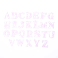Pink marble texture acrylic alphabet charms A-Z letters with holes for DIY jewelry - Set of 26 Alphabet Letters / Purple