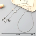 Silver metal chain accessory with smiley face pendants and lobster clasps, 60cm length - Crossbody Chain / K4370 Iron Chain Crossbody (Irregular Smile Face)