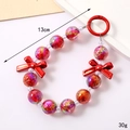 Chic acrylic beaded phone charm with red stars and bows hanging accessory 13cm - Starry Sky Bead Pendant Red