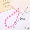 Rosa Acryl-Sternperlen-Handykette für Damen mit einem niedlichen 20 cm langen Design - Magenta Stern Herz Stil (K4464)