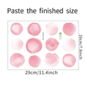 Roze aquarel stippen muurstickers set van 12 voor slaapkamer en DIY meubeldecoratie - Roze Witte Aquarel Stippen (FX-F276) / 20*29CM