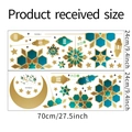 Detalle de pegatinas de pared de Ramadán autoadhesivas con lunas y estrellas doradas - 24*70cm*2