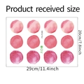Detail van 29x20cm vel roze aquarel stip muurstickers met afmetingen en specificaties - 20*29CM / Roze