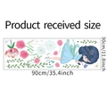 Detailoverzicht van 90x30cm indeling met bloemenfee muurstickers en roze bloempatronen - Bloemenfee En Vlinder Stijl (FX-D341) / 30x90cm