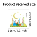 Detail der muslimischen Wandaufkleber mit Mond- und Schlossmuster, Größe 11x10cm - Bunte Moschee Gebäude (KG225)