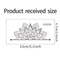 Detailed technical drawing of a mandala wall sticker with size 13cm by 6.7cm KG239 - Black Mandala Semicircle Pattern (KG239)