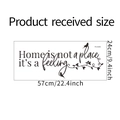 Gedetailleerd maatschema voor muursticker Home is Not a Place afmeting 57x24 cm - 24*57cm