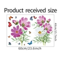 Layout dettagliato degli adesivi murali con fiori di cosmo rosa e farfalle con misure - 40*60cm
