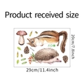 Detailed sheet of forest animal wall stickers with squirrel and hedgehog dimensions - Squirrel Hedgehog Forest Series / 20*29CM