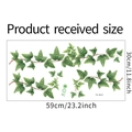 Dettaglio dell'adesivo murale con foglie di edera verde e layout 59x30cm decorativo - Layout 30x59cm