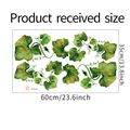 Detail showing 35x60cm product dimensions for watercolor green leaf wall stickers - 35*60cm