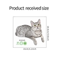 Sticker mural autocollant en PVC avec motif chat tigré gris mignon, taille 16x14,8cm - 14.8cm*16cm