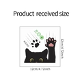 Sticker mural chat noir de dessin animé avec yeux jaunes, décor PVC adhésif 12x12cm - 12cm*12cm