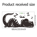 Cartoon dinosaur wall sticker product size guide 60x30cm made of adhesive PVC material - 30*60cm / Black