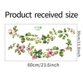 Détail du sticker mural floral avec hibiscus et feuilles vertes mesurant 60x30cm - 30*60cm (FX-B273)