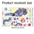 Detailed view of astronaut space wall stickers with dimensions 30cm by 90cm on white background - 30*90CM*2PCS Layout