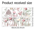 Detailliertes Layout von Wandstickern mit rosa Blüten und lila Schmetterlingen im Set - 30*90CM*2 Layout