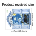 Detail view of Van Gogh starry sky window wall sticker with size measurements - 37*44.5CM