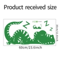 Cartoon sleeping green dinosaur wall sticker PVC decal, size 60x30cm, model FX-B265C - 30*60cm / Green