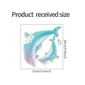Dettaglio dell'adesivo murale balena acquerello con dimensioni ricevute di 23x24 cm - Delfino dell'Oceano (M-74)