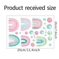 Vista piatta di adesivi murali arcobaleno acquerello con pois misura 29x20 cm - Stile Acquerello Arcobaleno Pois (FX-F248) / Specifica Standard