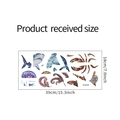 Detailed sheet layout of sea animal wall stickers showing shark and octopus dimensions - Ocean Animal Set (KG220) / 18*39CM(KG220)