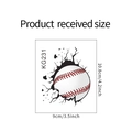 Specifiche dimensionali per adesivo da parete baseball modello KG231 misure 9x10,8 cm - 3D Baseball Muro Rotto (KG231) / 9*10.8CM
